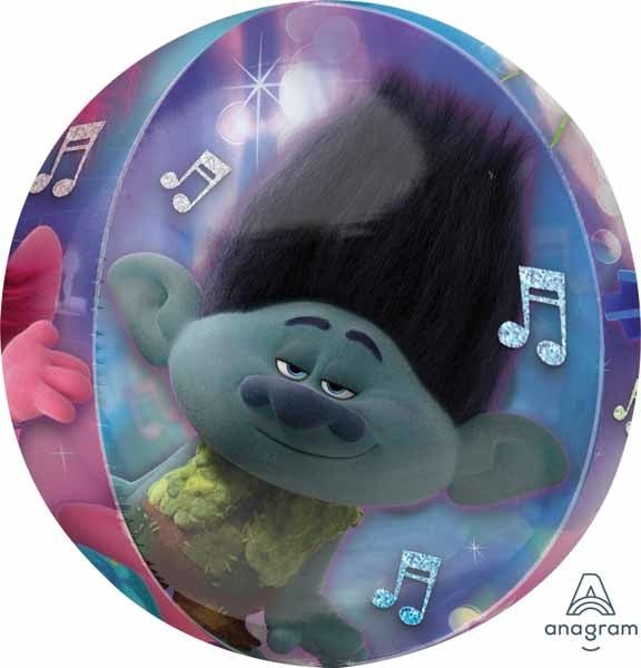 Ballon Mylar Orbz - Trolls World Tour Party Shop