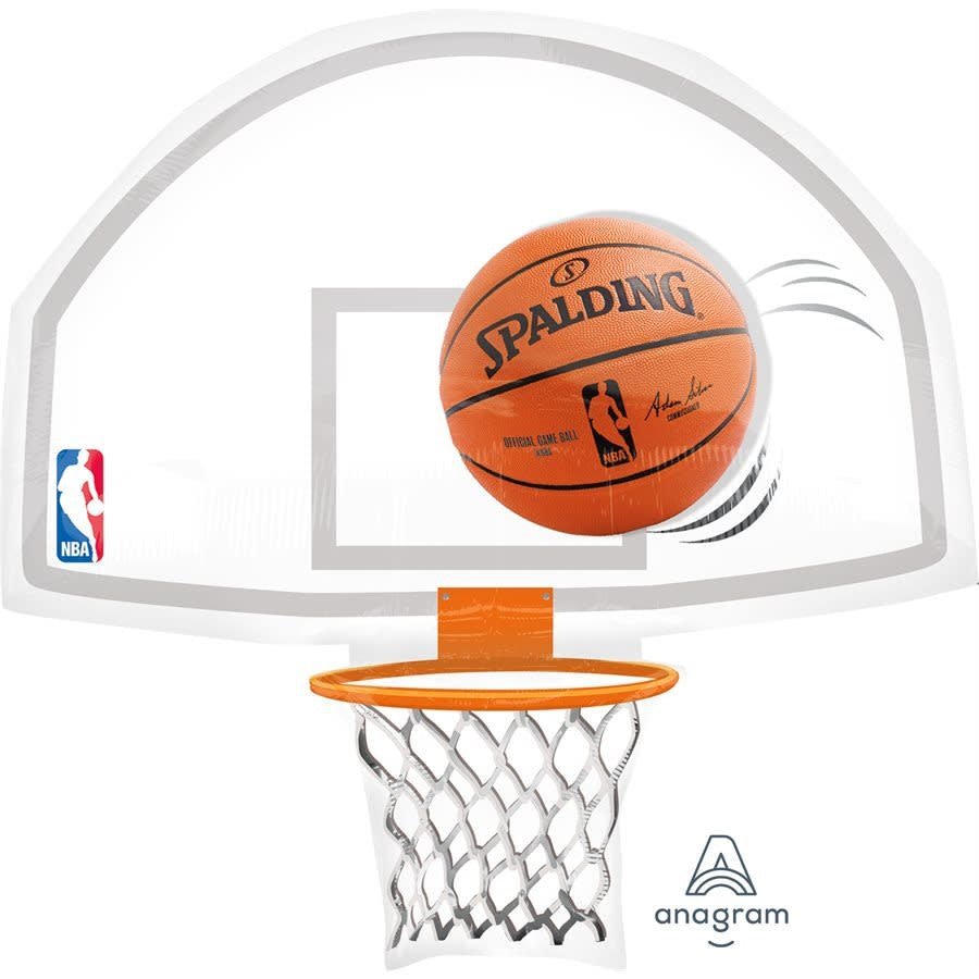 Ballon Mylar Supershape (26Po) Pannier De Basketball (Nba) Party Shop