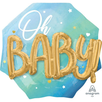 Ballon Mylar Supershape 3D - Oh Baby Bleu Party Shop