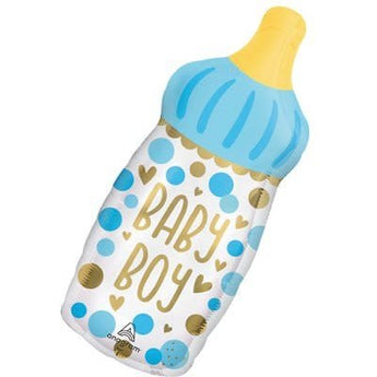 Ballon Mylar Supershape - Biberon Baby Shower Bleu Party Shop