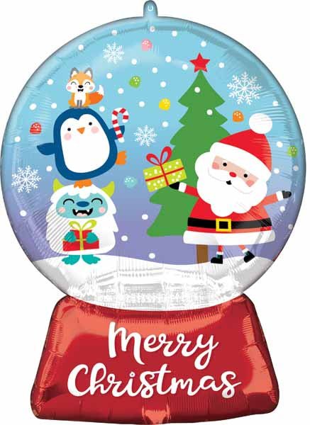 Ballon Mylar Supershape - Boule De Neige (Merry Christmas) Party Shop