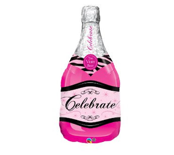 Ballon Mylar Supershape - Bouteille Champagne Rose Party Shop