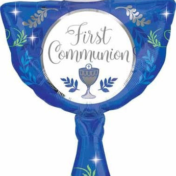 Ballon Mylar Supershape - Calice Bleu Première Communion Party Shop