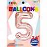 TRICO BALLOON - Ballon Mylar Supershape Chiffre 5 - Rose Gold - Party Shop