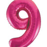 Unique - Ballon Mylar Supershape - Chiffre 9 Magenta - Party Shop