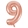 Unique - Ballon Mylar Supershape - Chiffre 9 Rosegold - Party Shop