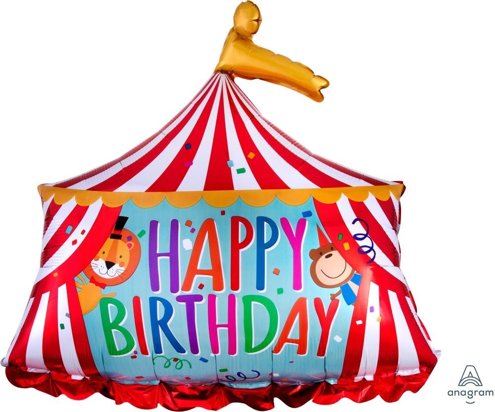 Ballon Mylar Supershape - Cirque Happy Birthday Party Shop