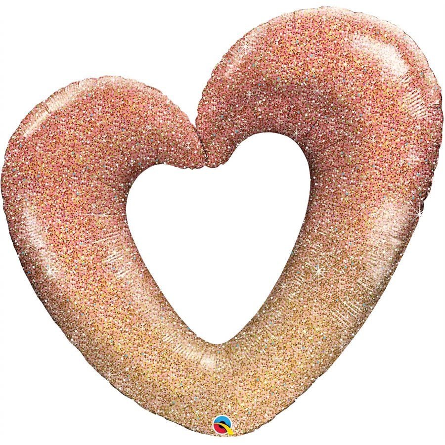 Ballon Mylar Supershape - Coeur Rosegold Brillant Ombré Party Shop