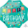 Anagram - Ballon Mylar Supershape - Confettis (Happy Birthday) - Party Shop