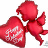Anagram - Ballon Mylar Supershape - Cupidon Rouge - Happy Valentine'S Day! - Party Shop