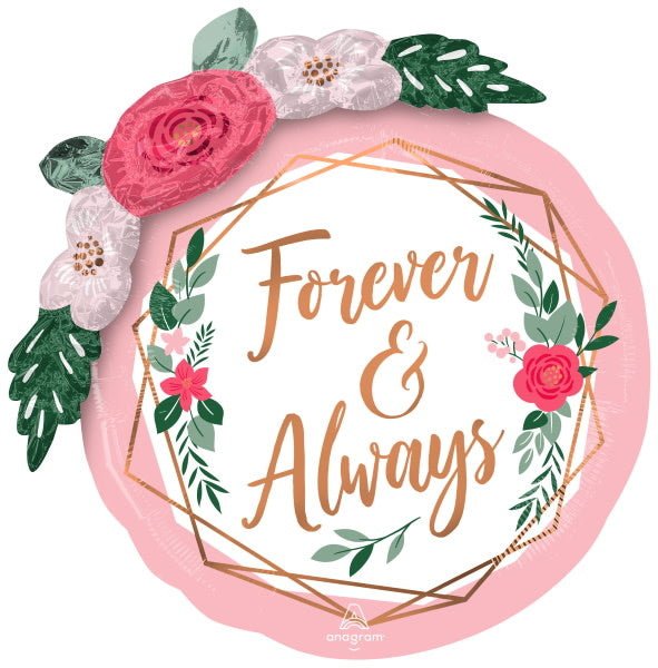 Ballon Mylar Supershape - Forever & Always Floral Party Shop