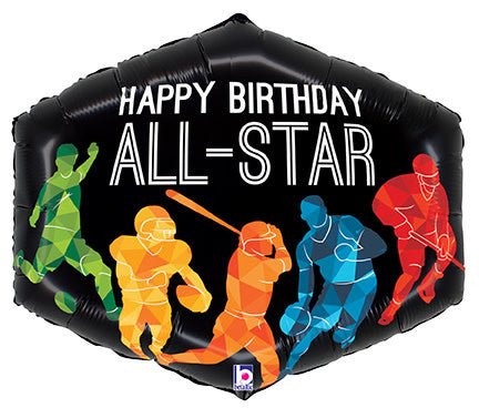 Ballon Mylar Supershape - Happy Birthday All Star Party Shop