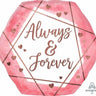 Anagram - Ballon Mylar Supershape - Hexagone Rose (Always & Forever) - Party Shop