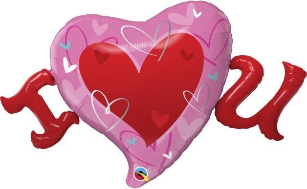 Ballon Mylar Supershape - I Heart (Love) U Party Shop