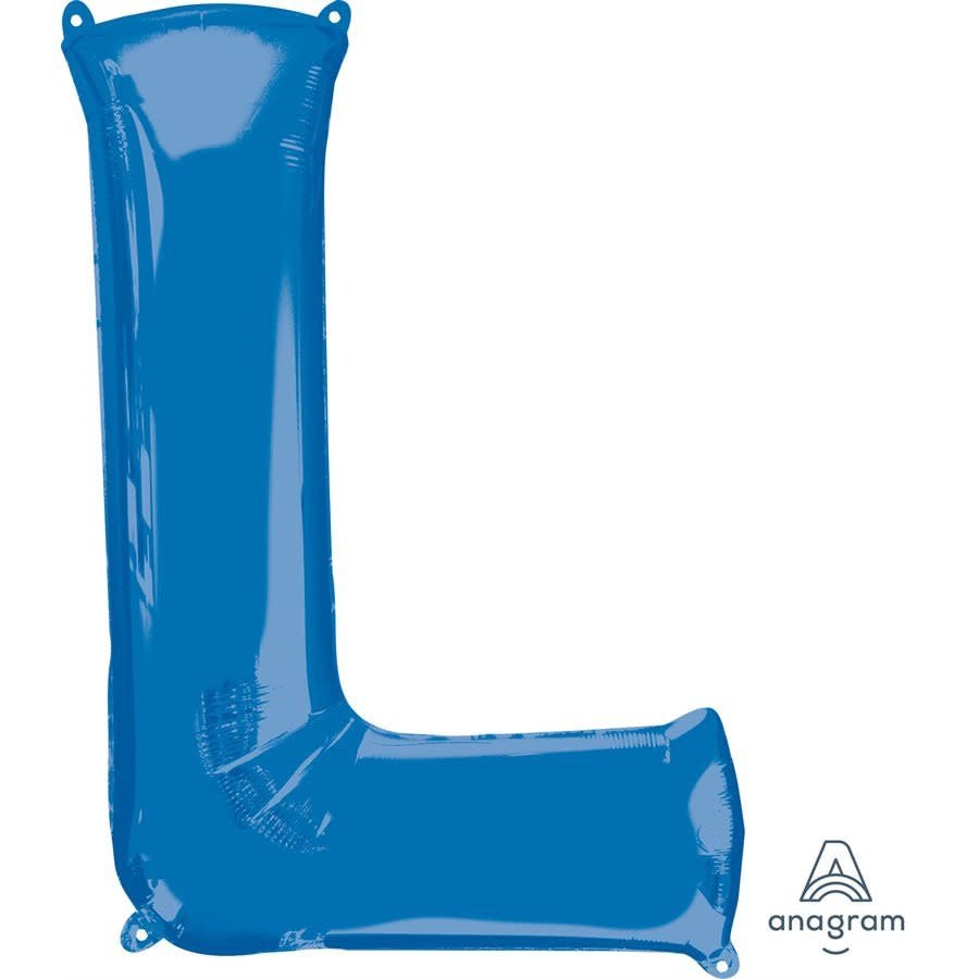 Ballon Mylar Supershape - Letter L Bleu Party Shop