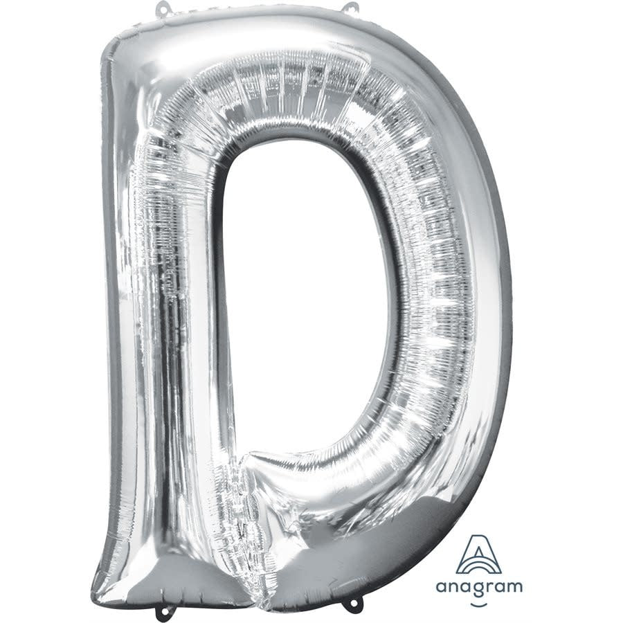 Ballon Mylar Supershape - Lettre D Argent Party Shop