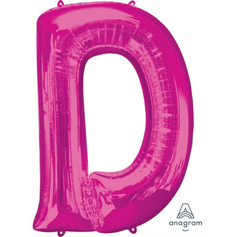 Ballon Mylar Supershape - Lettre D Magenta Party Shop