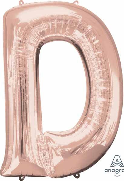 Ballon Mylar Supershape - Lettre D - Rose Gold Party Shop