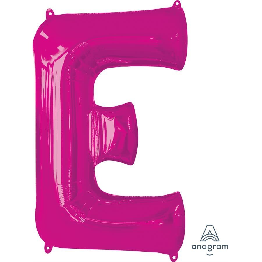 Ballon Mylar Supershape - Lettre E Magenta Party Shop