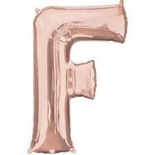 Ballon Mylar Supershape - Lettre F - Rosegold Party Shop