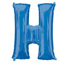 Ballon Mylar Supershape - Lettre H Bleu Party Shop