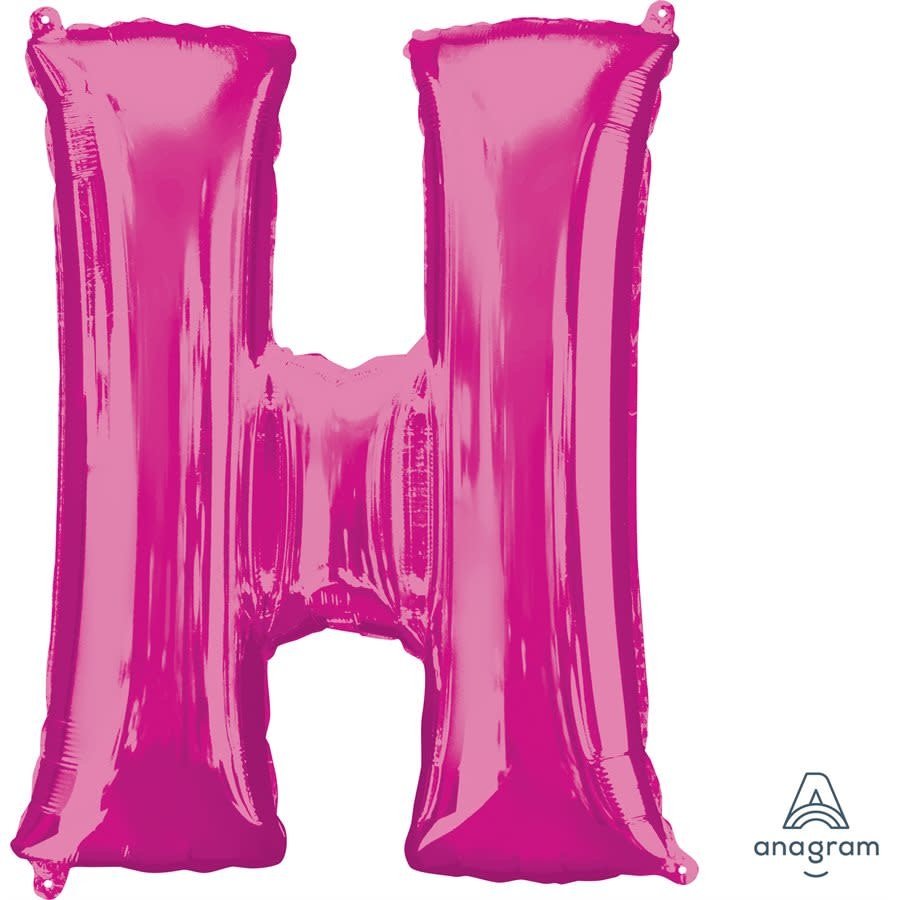 Ballon Mylar Supershape - Lettre H Magenta Party Shop