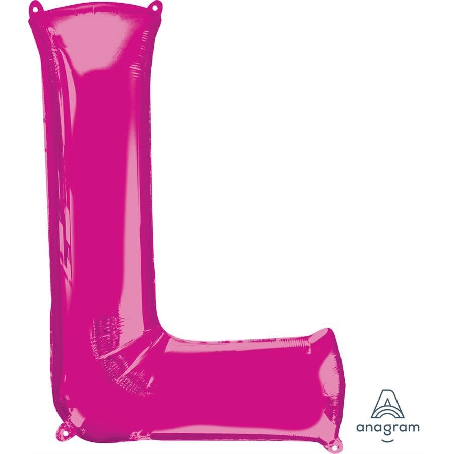 Ballon Mylar Supershape - Lettre L Magenta Party Shop