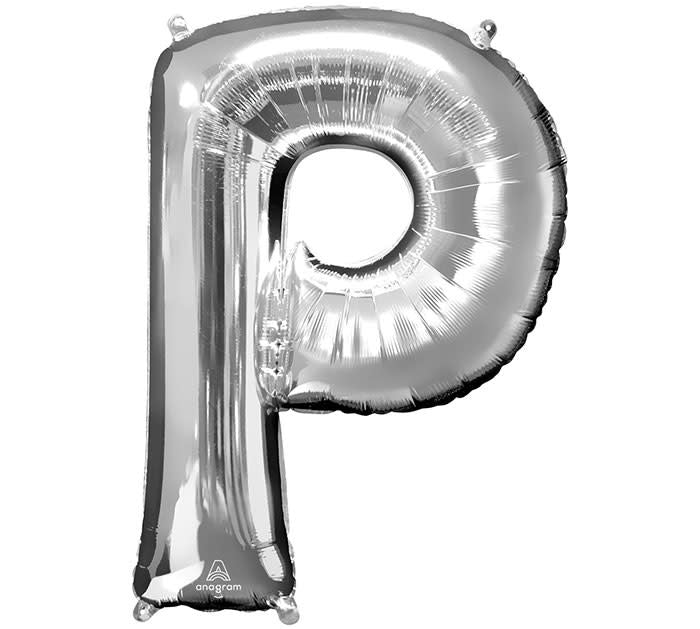 Ballon Mylar Supershape - Lettre P - Argent Party Shop