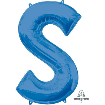 Ballon Mylar Supershape - Lettre S Bleu Party Shop