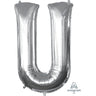 Anagram - Ballon Mylar Supershape - Lettre U - Argent - Party Shop