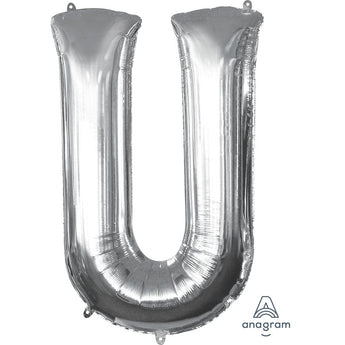 Ballon Mylar Supershape - Lettre U - Argent Party Shop