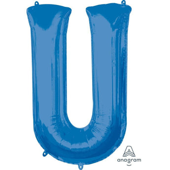 Ballon Mylar Supershape - Lettre U Bleu Party Shop