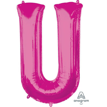 Ballon Mylar Supershape - Lettre U Magenta Party Shop