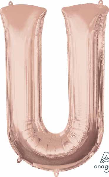 Ballon Mylar Supershape - Lettre U - Rosegold Party Shop