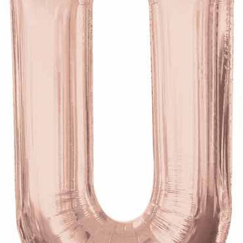 Ballon Mylar Supershape - Lettre U - Rosegold Party Shop