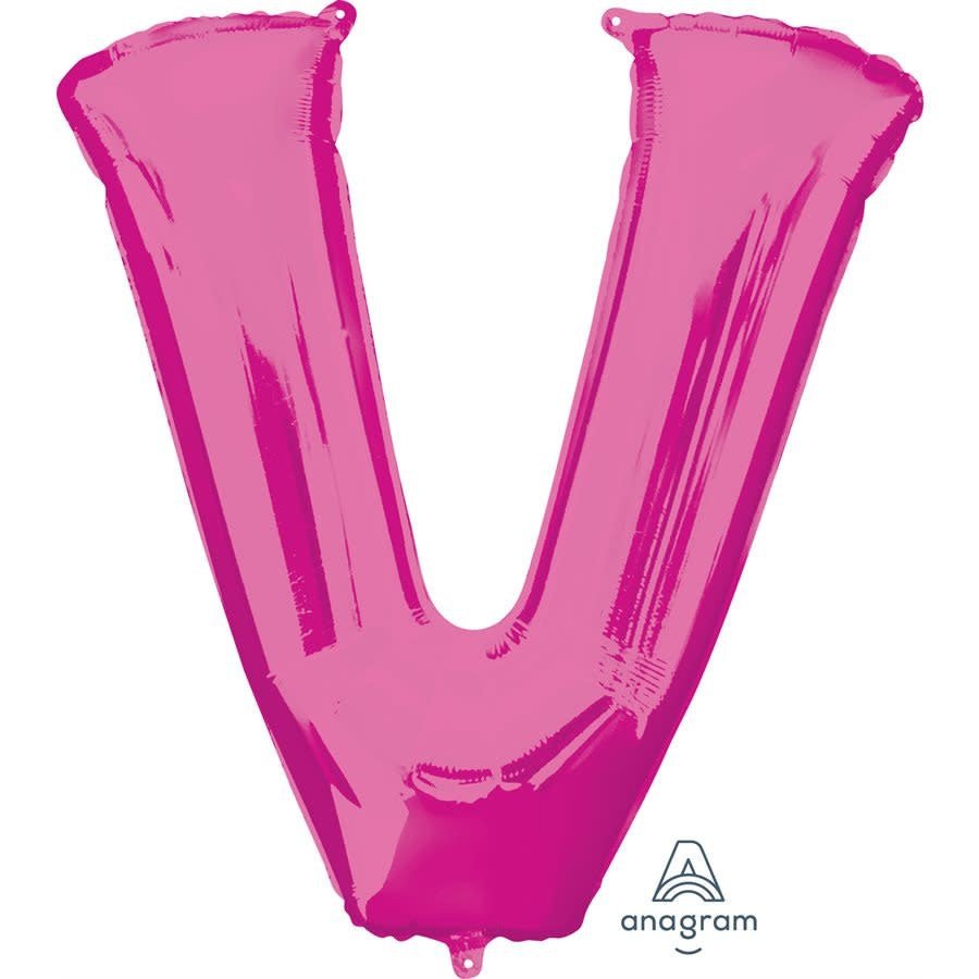 Ballon Mylar Supershape - Lettre V Magenta Party Shop