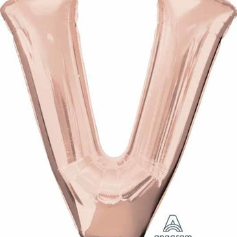 Ballon Mylar Supershape - Lettre V - Rosegold Party Shop