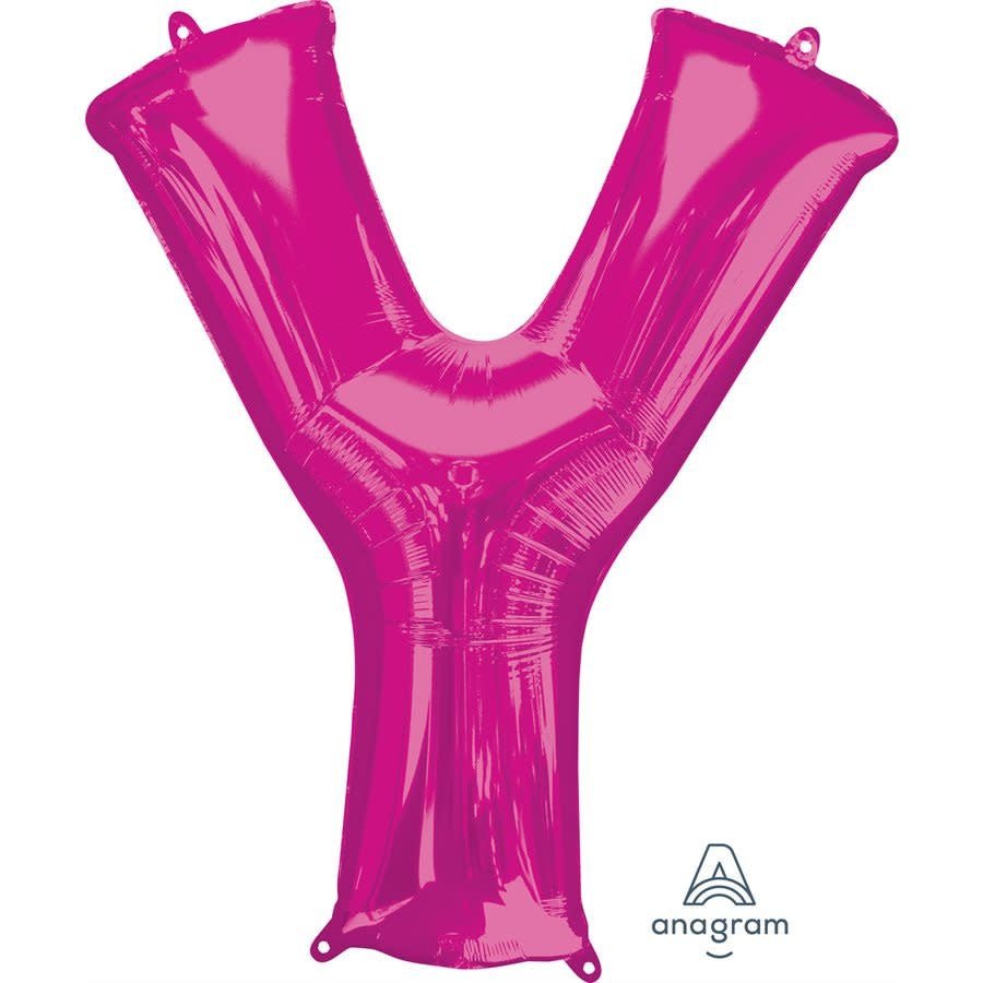 Ballon Mylar Supershape - Lettre Y Magenta Party Shop