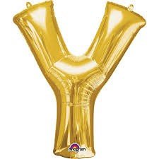 Ballon Mylar Supershape - Lettre Y Or Party Shop