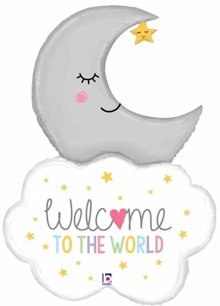 Ballon Mylar Supershape - Lune (Welcome To The World) Party Shop