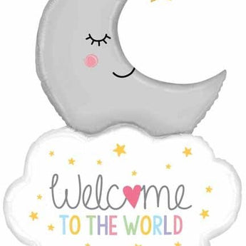 Ballon Mylar Supershape - Lune (Welcome To The World) Party Shop