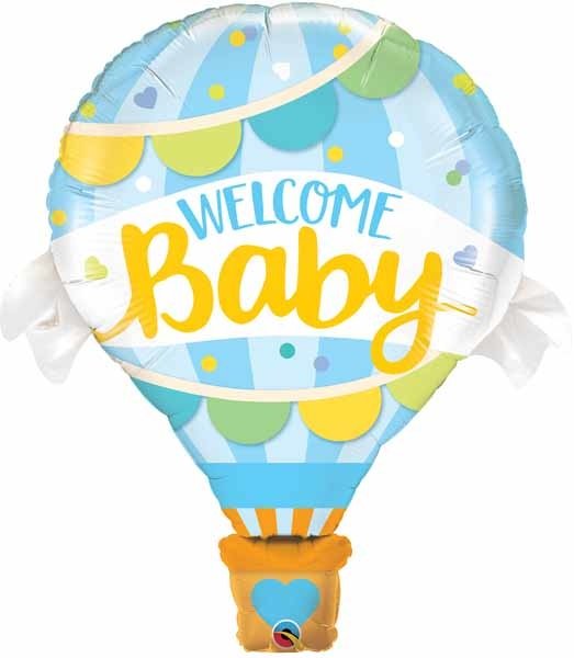 Ballon Mylar Supershape - Montgolfière Welcome Baby Garçon Party Shop