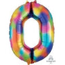 Anagram - Ballon Mylar Supershape - Nombre 0 Arc-En-Ciel - Party Shop