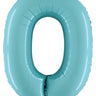 Betallic - Ballon Mylar Supershape - Nombre 0 Bleu Pastel - Party Shop