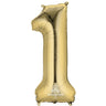 Anagram - Ballon Mylar Supershape - Nombre 1 - Or Blanc - Party Shop
