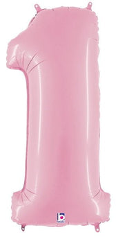 Ballon Mylar Supershape - Nombre 1 Rose Pastel Party Shop