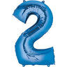 Anagram - Ballon Mylar Supershape - Nombre 2 Bleu - Party Shop