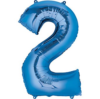 Ballon Mylar Supershape - Nombre 2 Bleu Party Shop