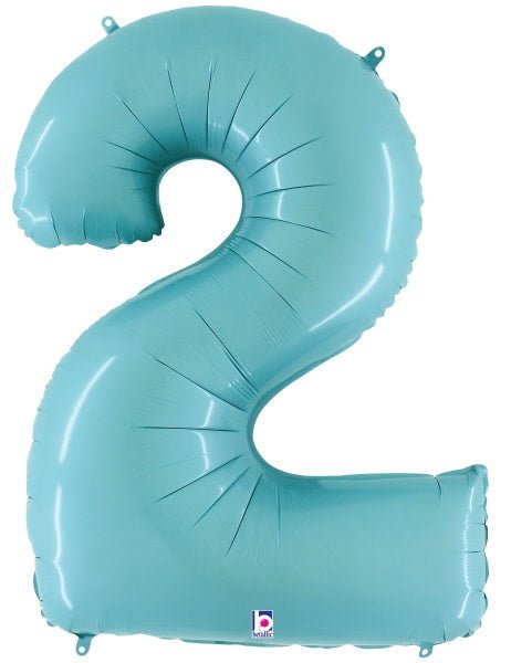 Ballon Mylar Supershape - Nombre 2 Bleu Pastel Party Shop