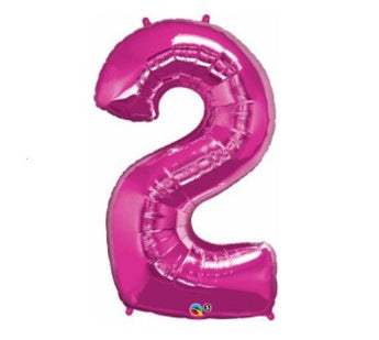 Ballon Mylar Supershape - Nombre 2 Magenta Party Shop